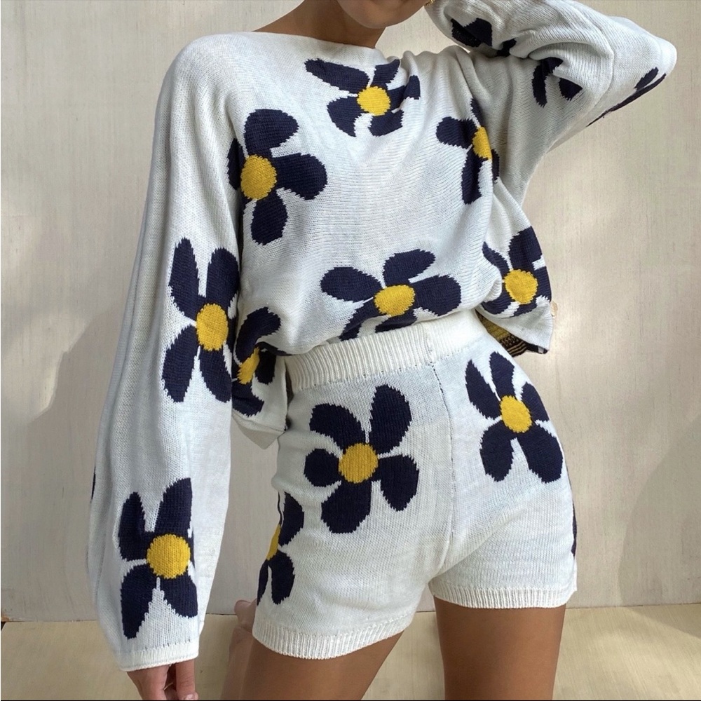 Yellow The Label “that 70s set” 2 piece sweater set
